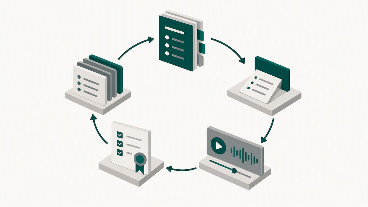 Sales skill certification and reinforcement loop