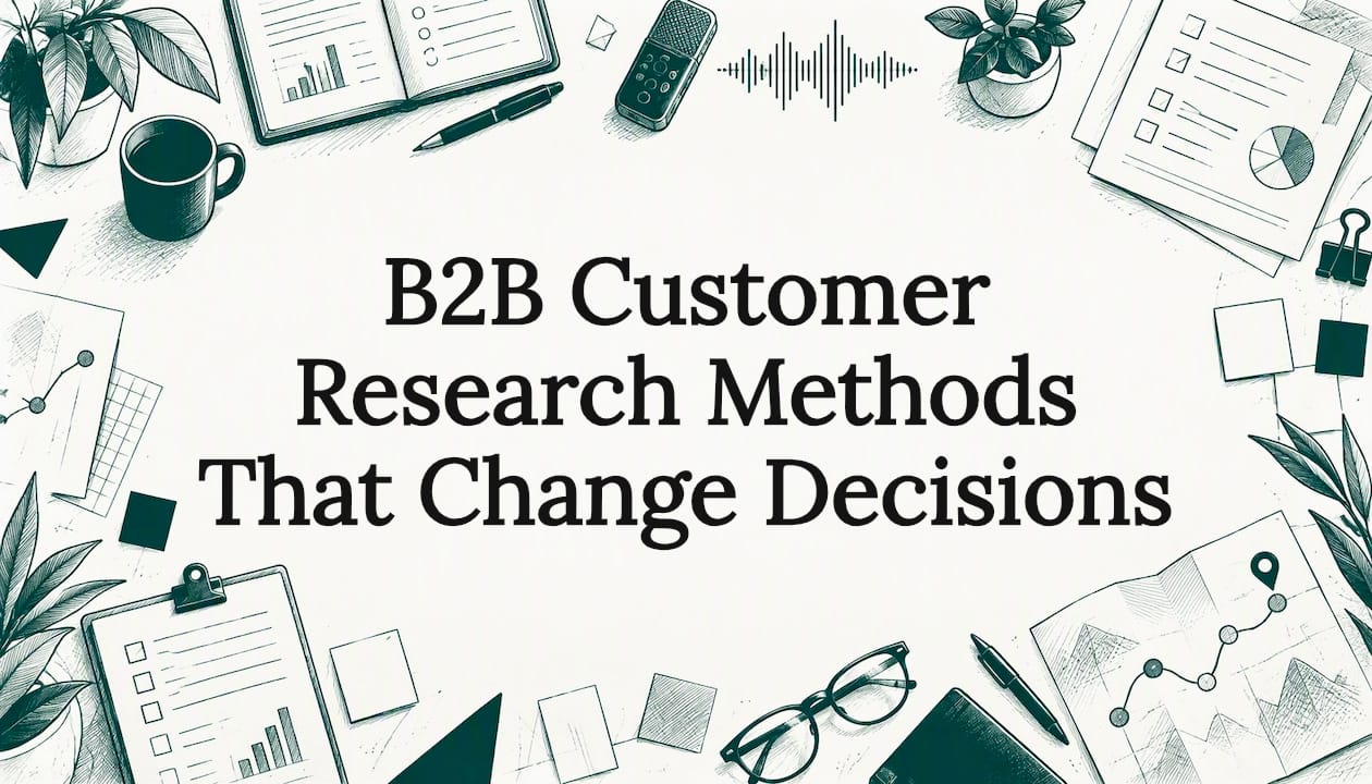 Hand-drawn customer research title card